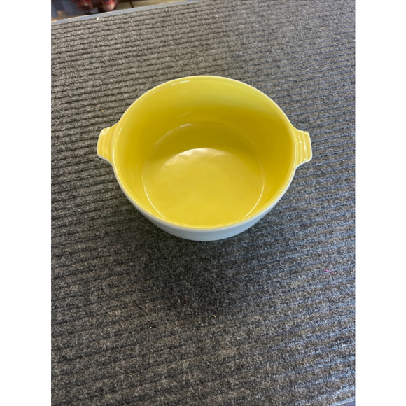 Vintage General Electric Refrigerator Yellow and Gray Hall Ovenware Dish, No Lid - Picture 1 of 10